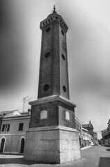 Scenic clocktower in the centre of Comacchio, Italy