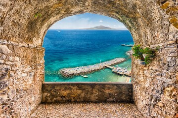 Panoramic View of Mount Vesuvius and Sorrento Coast from Archway