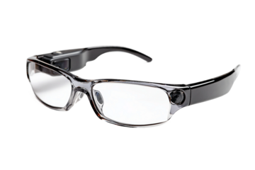 stylish glasses with built-in camera isolated on transparent background