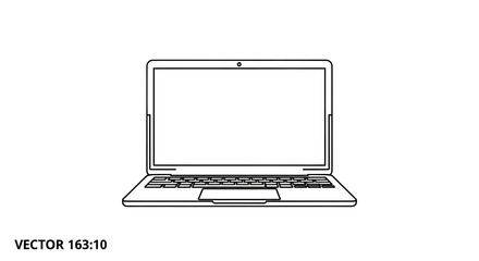 Laptop vector illustration minimalist line art design isolated on white background for web and app design