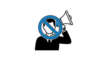No megaphone icon prohibition of loudspeaker vector illustration for silent zone and noise restriction isolated on white background