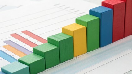 Income Tax Overview Concept. Colorful bar graph representing data analysis and growth trends in a business context.