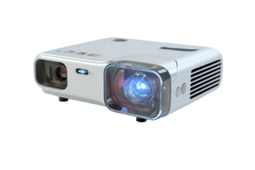 high-tech holographic projector isolated on transparent background