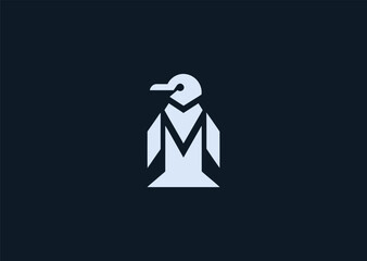 A simple minimalist penguin logo designed with smooth rounded lines and a clean silhouette, representing friendliness, calmness, and charm in a modern creative vector illustration