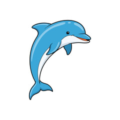 Cartoon dolphin jumping 