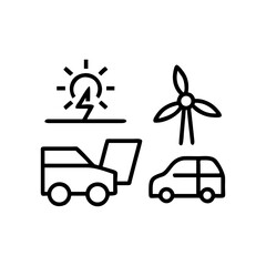 set of transport icons with truck