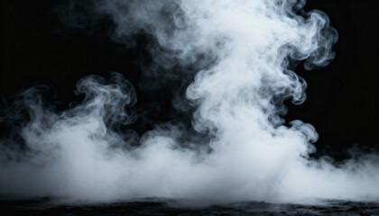 Abstract white vapor or smoke on a black background