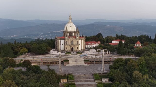 Sameiro Sanctuary in Braga drone circle with 6x zoom lens