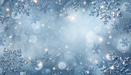 Winter Wonderland - A Festive Snowflake Background with Bokeh Lights.