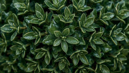 Close up view of a green leaf covered sphere