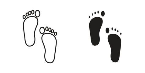 Foot icons set isolated on white background flat vector illustration.