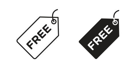 Free tag icons set isolated on white background flat vector illustration.