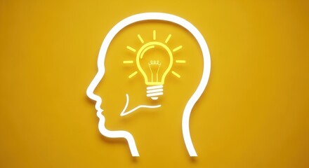 Innovation concept idea lightbulb in head creative solution thinking