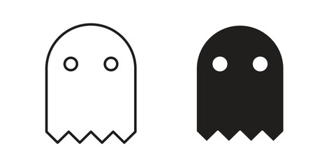 Ghost icons set isolated on white background flat vector illustration.