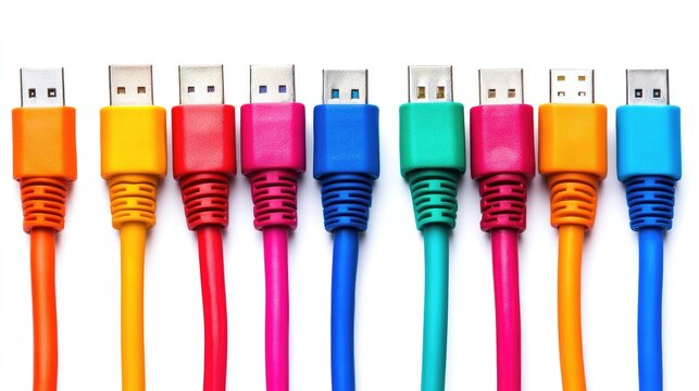 Vibrant network cables create a colorful display for modern connectivity and technology solutions - Powered by Adobe