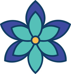 Simple five petal flower illustration