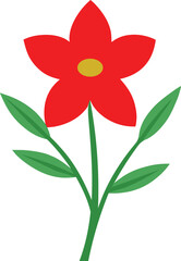 Delicate flax flower floral illustration