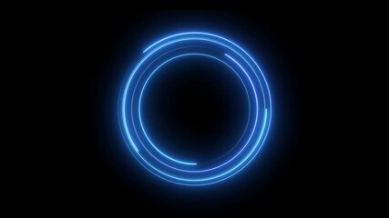 3d render neon glowing circle frame looping animation on black background .4K video motion graphic animation. - Powered by Adobe