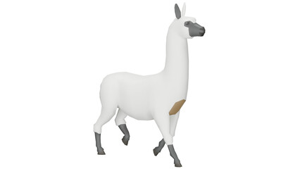 3d rendering alpaca animal