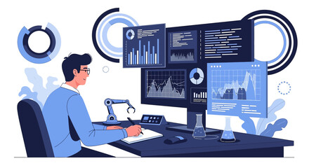 Innovation at work: Data analysis and automation in modern laboratory environment illustration