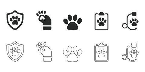 Ensure pet well-being with these modern, minimalist icons. Perfect for veterinary services, animal shelters, and pet care businesses needing a clean, professional look.