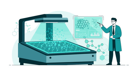 Innovative molecule analysis system in a modern research lab for advanced scientific study