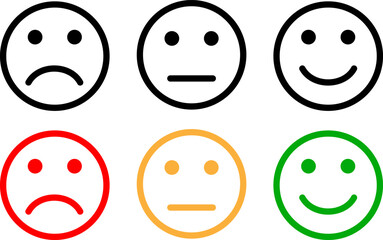 Emoticon faces showing different emotions from sad to happy
