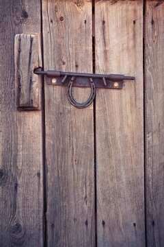 Old Wooden Door with Horseshoe Latch, Virgin, Utah
