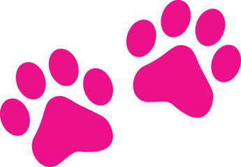 Paw Prints. Cute pets and Dogs pets paw print isolated on white background. Animal paw prints. © Design Field