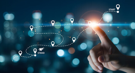 Digital navigation and global connectivity with futuristic technology