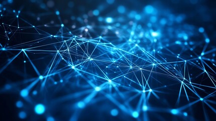 Dynamic blue network connecting global systems, representing innovation, future technology, and interconnectedness for modern business solutions