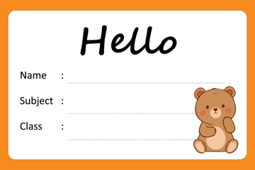 School Notebook Labels Vector Template Design