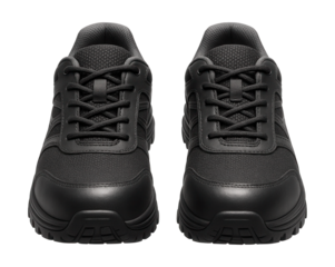 Athletic safety shoes featuring a durable toe guard and breathable interior.