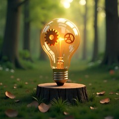 A creative light bulb with glowing illumination.