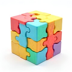 illustration of a puzzle concept with vibrant design, colorful interlocking pieces.