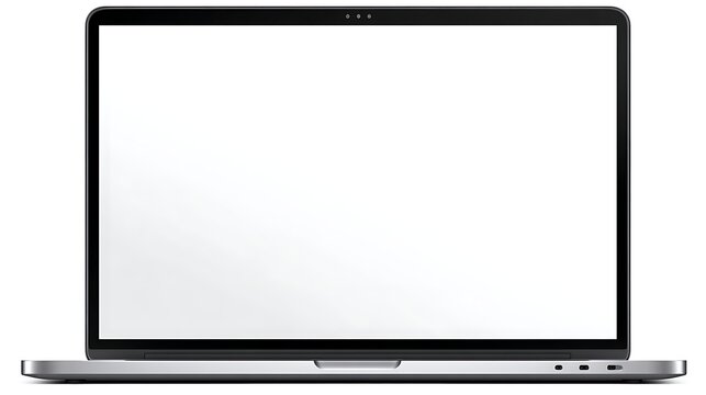 Modern silver laptop with a pristine blank screen, perfect for showcasing your innovative digital designs and presentations