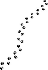 Paw Prints. Cute pets and Dogs pets paw print isolated on white background. Animal paw prints.