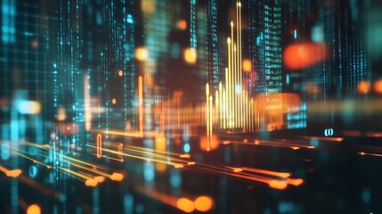 Dynamic digital network with glowing data streams and geometric patterns for a modern tech feel, perfect for showcasing connectivity and innovation