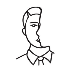 Design vector illustration of a costume sketch of an absurd smiling human face, very suitable to be used as a picture on a t-shirt or tattoo model.