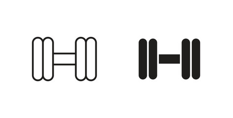 Gym icons set isolated on white background flat vector illustration.