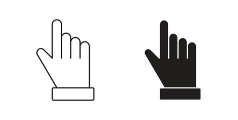 Hand pointer icons set isolated on white background flat vector illustration.