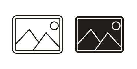 Image icons set isolated on white background flat vector illustration.