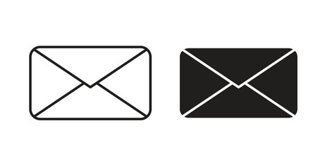 Inbox icons set isolated on white background flat vector illustration.