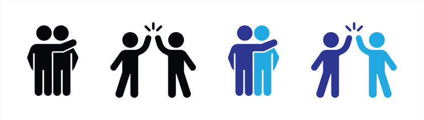 Friendship and Teamwork Icons Set