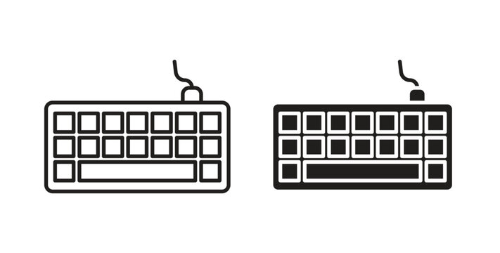 Keyboard icons set isolated on white background flat vector illustration.