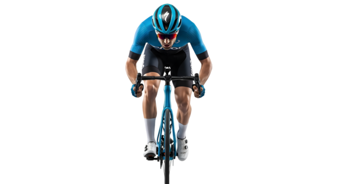 Professional cyclist focused on winning the race