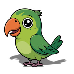 Adorable Tropical Parrot Mascot Design for Children's Content