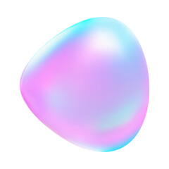 Dynamic Iridescent Pink Blue Purple Fluid Blob Design Element
