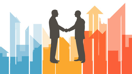 Fototapeta premium Business Partnership Handshake with Cityscape Background Representing Corporate Growth, Success, and Collaboration
