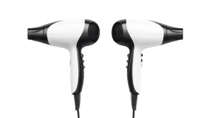 Two Hair Dryers on a Transparent Background